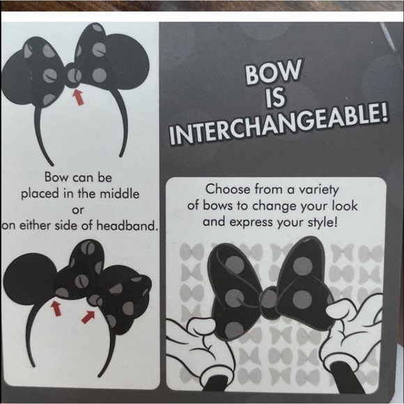 Minnie Mouse bow for interchangeable ears - Picture 3 of 4